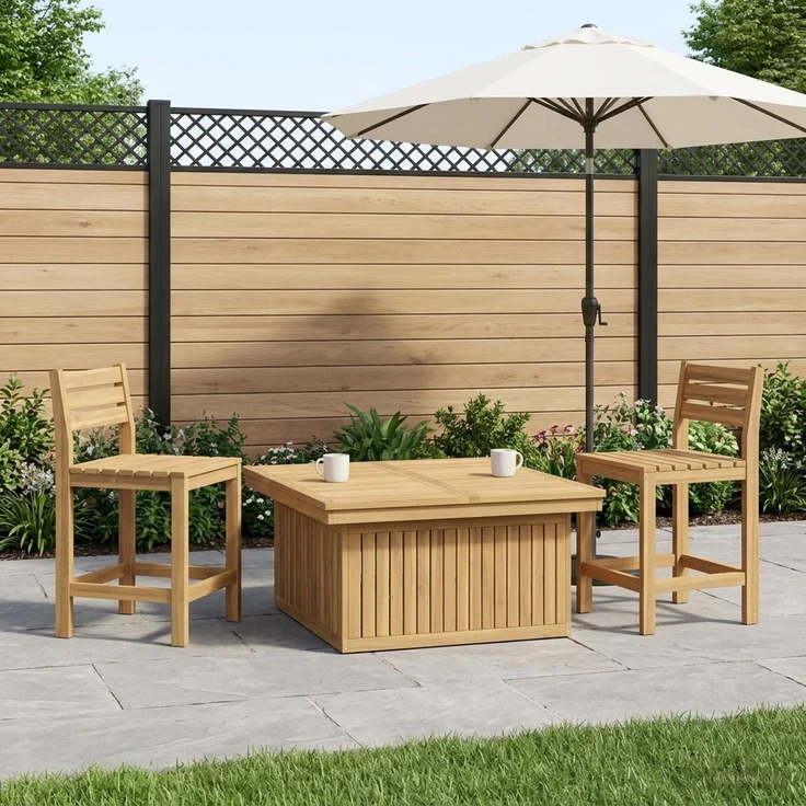 vidaXL Gartenkaffetisch aus massivem Akazienholz höhenverstellbar 901708 – Bild 1