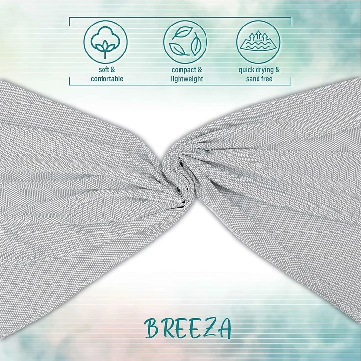 Turquoise Home Strandtuch Breeza XXL Strandtucher 100 x 200 cm 100% Baumwolle Saunahandtuch, (1-St) – Bild 3