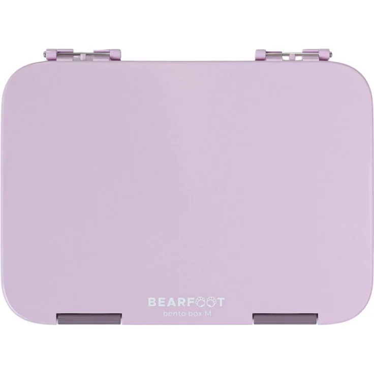 BEARFOOT Lunchbox Brotdose Kinder mit Fächern, Lunchbox, Bento box - Lila, handgezeichnete Designs, modular – Bild 2