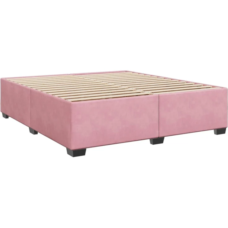 vidaXL Boxspringbett mit Matratze Rosa 200x200 cm Samt 3285310 – Bild 9
