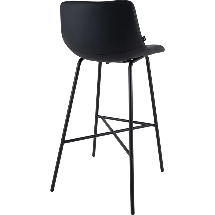 CLP Barhocker Altona gepolstert mit Rückenlehne und Fußstütze Metallgestell schwarz,schwarz Kunstleder – Bild 6