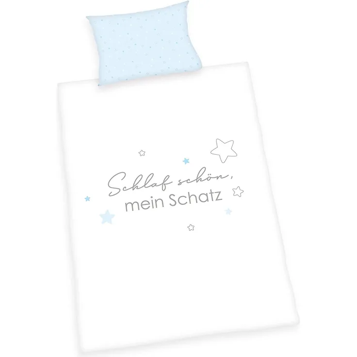 Baby Best Babybettwäsche Kleiner Schatz, Renforcé (Bio-Baumwolle), mit liebevollem Motiv und Schriftzug