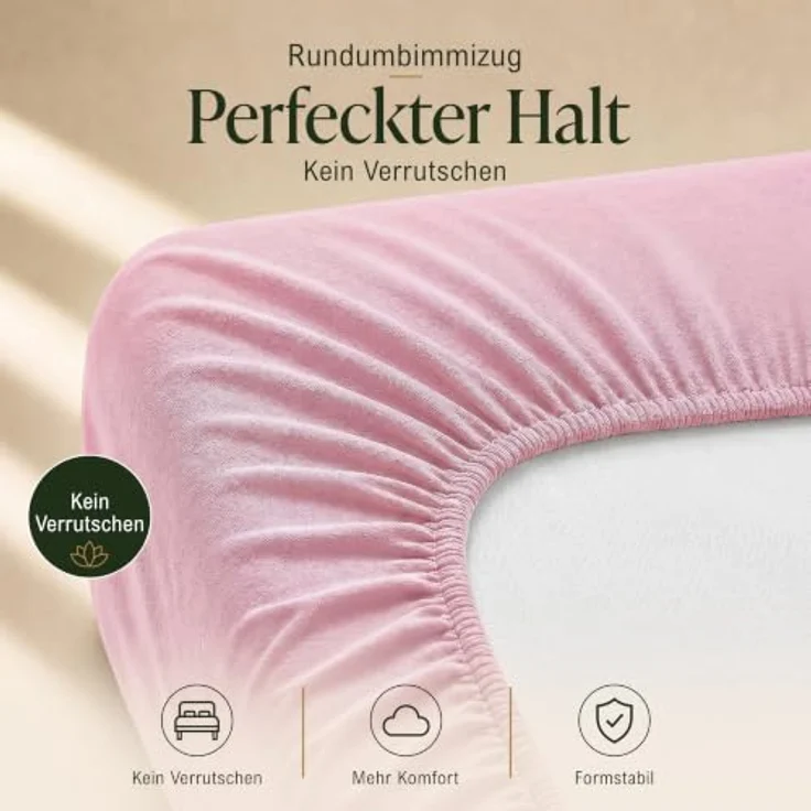 MALIKA® Spannbettlaken 180x200cm - 200x200cm, Baumwolle Jersey, Matratzenhöhe bis 28cm, Oeko-Tex zertifiziert, form- und farbbeständig – Bild 3