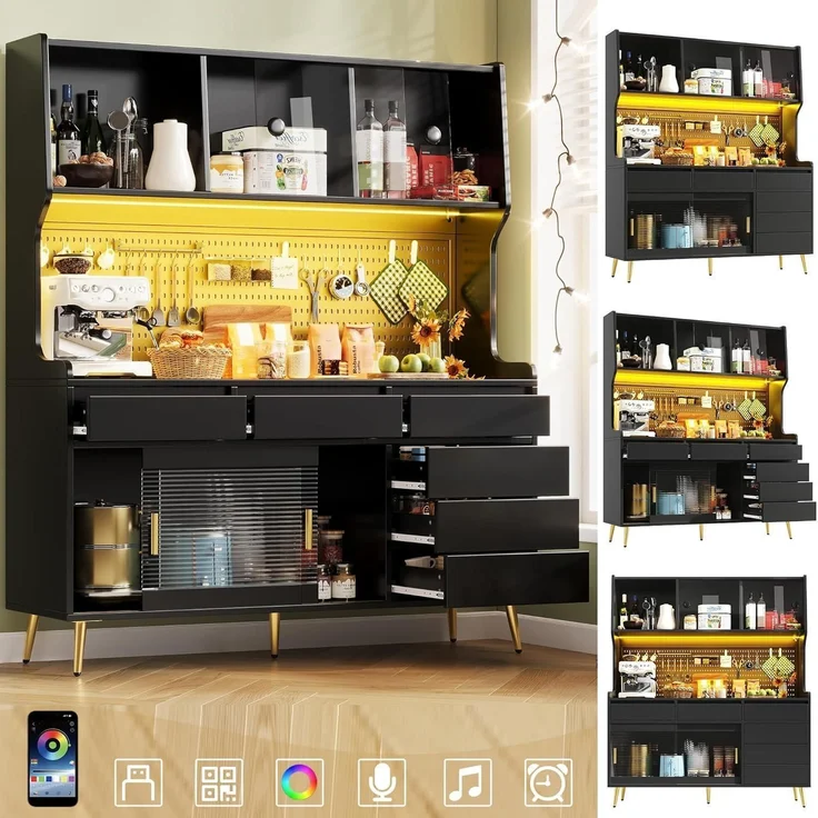 Küchenschrank Hochschrank mit LED Beleuchtung und – Bild 9