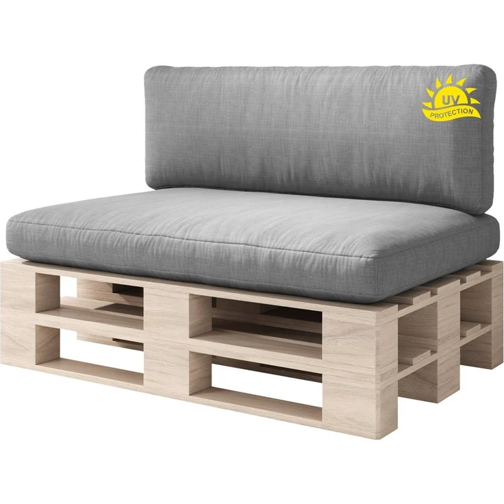 sunnypillow Palettenkissen Boston - Set Palettenauflage mit abnehmbarem Bezug, Indoor / Outdoor, 2er Set Sitzkissen + Rückenkissen – Bild 5