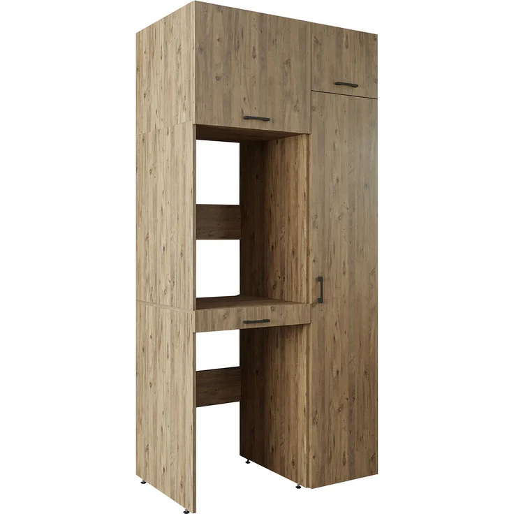 Roomart Waschmaschinenschrank - SERIE DUO-I- 112 cm breit – Waschmaschinenüberbau für Trockner, Waschturm-Schrank • Eiche – Bild 11