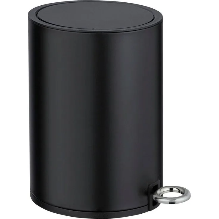 WENKO MONZA Kosmetikeimer 3 Liter, Schwarz matt, Easy Close