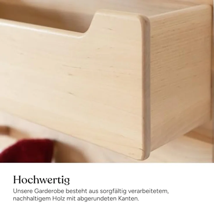 Ehrenkind Wandgarderobe für Kinder, Kindergarderobe (Garderobe Kinder, Garderobe für Kinderzimmer, Kinder Garderobe), aus massivem und nachhaltigem Holz - nach Montessori – Bild 5