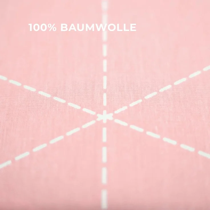 Renforce Bettwäsche mit Reißverschluss - Wendebettwäsche aus 100% Baumwolle, Rautendesign, Rosa 240x220 cm + 2 x 80 x 80 cm – Bild 4