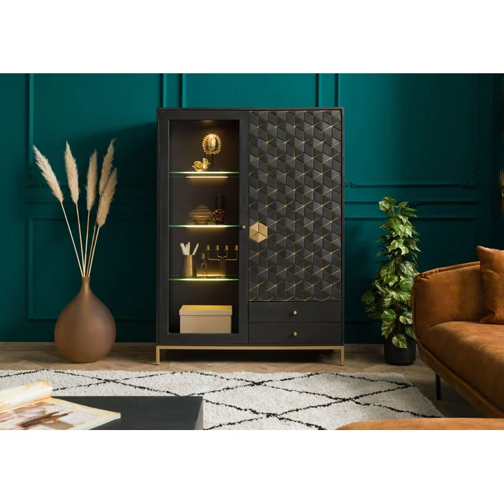 Highboard Mango 120x40x165 grau geölt DIAMOND #117 – Bild 9