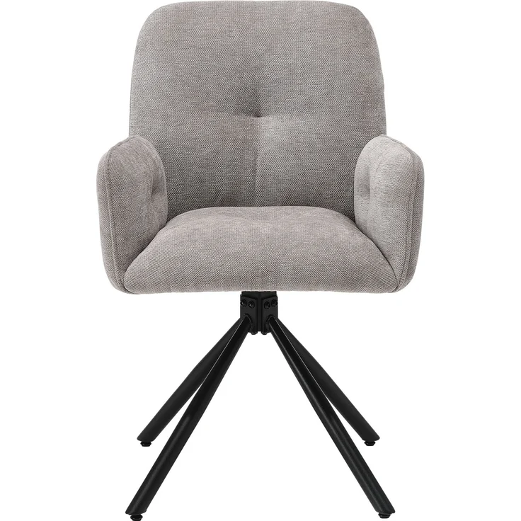 Esszimmerstühle Drehbar Set 6 Stühle für den Esstisch Drehstuhl mit Armlehne Stoff Grau Polsterstühle Sessel Modern – Bild 7