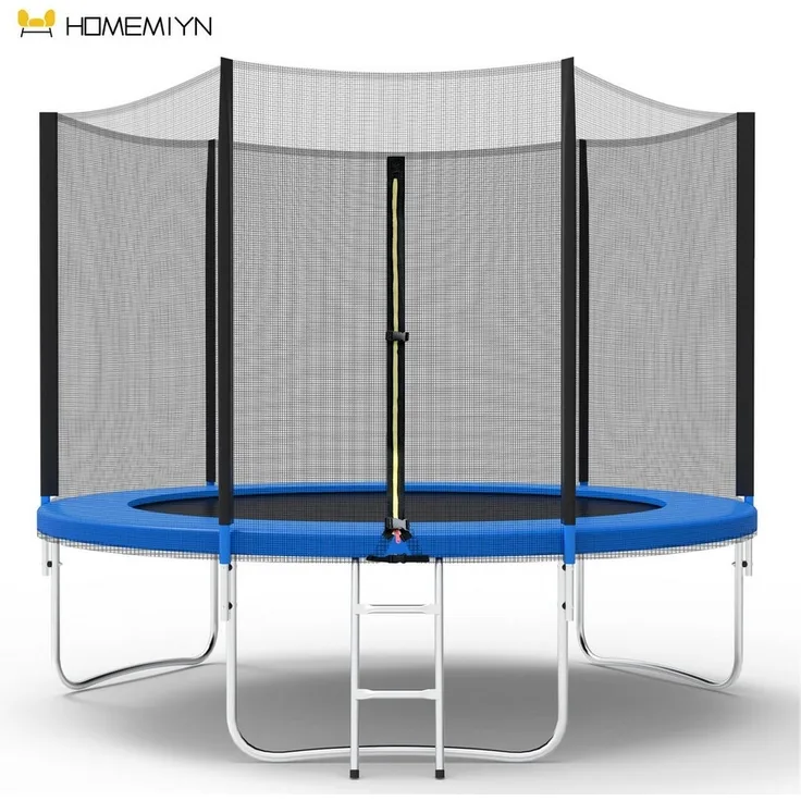 HomeMiYN Gartentrampolin Trampolin Outdoor 183-427cm mit Netz 2025, Schutzrand schwarz,mit sicherheisnetz