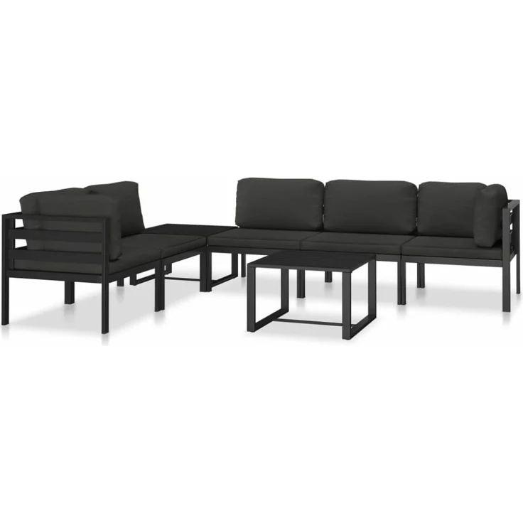 vidaXL Modular-Sofa-Eckteil 1 Stk. mit Kissen Aluminium Anthrazit 49239 – Bild 8