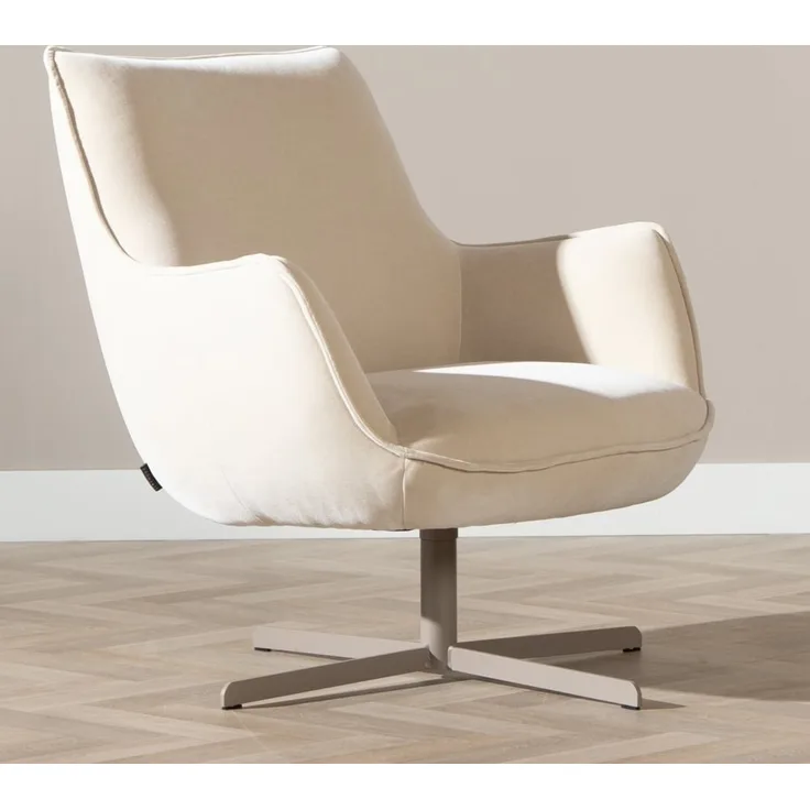 Bronx71 Sessel Stella Samt drehbar beige
