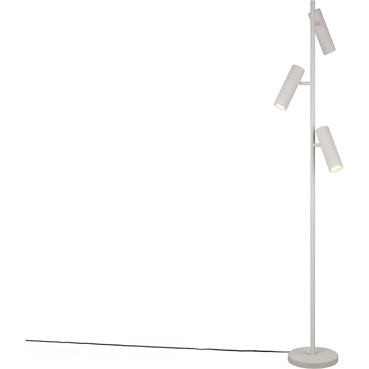 Moderne Stehlampe SOKA mit 3 schwenkbaren Spots, Hellgrau, Höhe 150cm – Bild 2