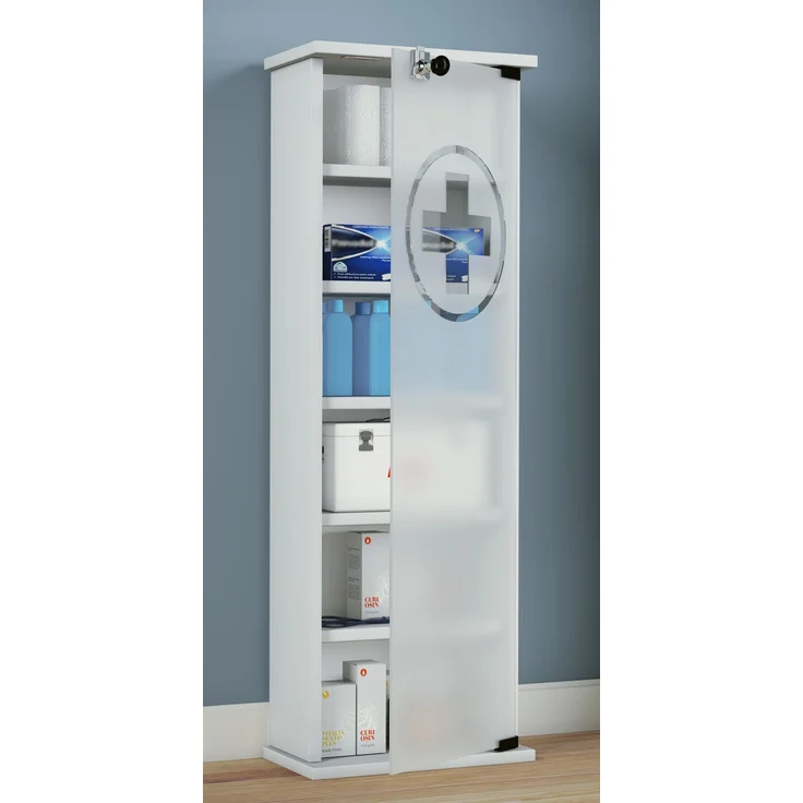 VCM Medizinschrank Gusal 916992 Weiß H. 92 x B. 31 x T. 18 cm – Bild 4