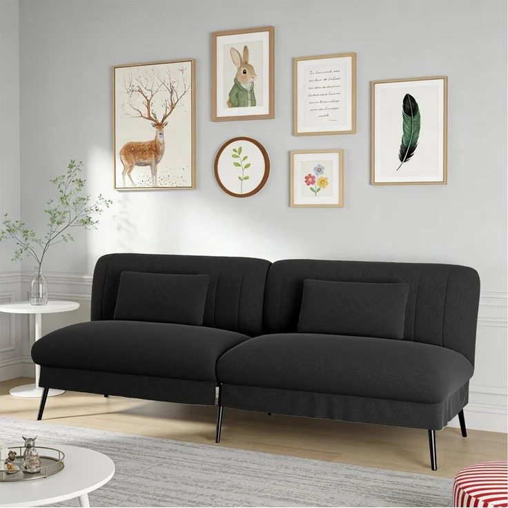 COMHOMA Schlafsofa Klappbares Schlafsofa 2-in-1 Couch, Multifunktionales Sofa, mit Großer Liegefläche, Platzsparendes Bettsofa – Bild 2