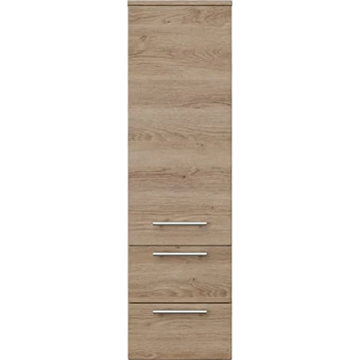 Hochschrank 120 cm eiche hell mit Glaseinlagen : Eiche hell – Bild 4