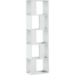 vidaXL Bücherregal 5 Böden Weiß 45x23,5x162,5 cm Holzwerkstoff 852780