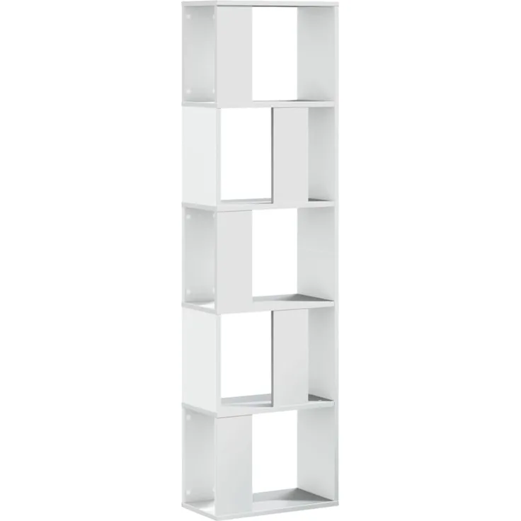 vidaXL Bücherregal 5 Böden Weiß 45x23,5x162,5 cm Holzwerkstoff 852780