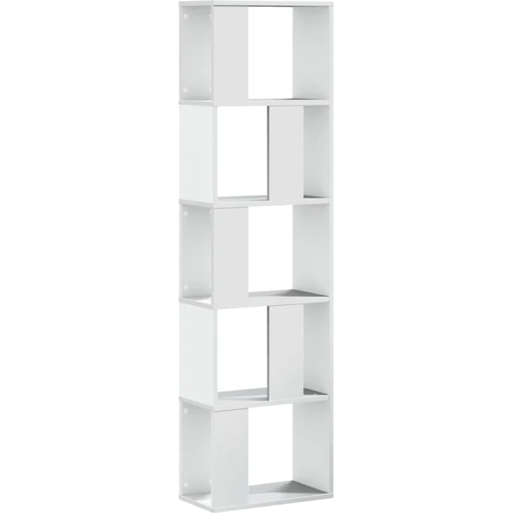 vidaXL Bücherregal 5 Böden Weiß 45x23,5x162,5 cm Holzwerkstoff 852780 – Bild 1