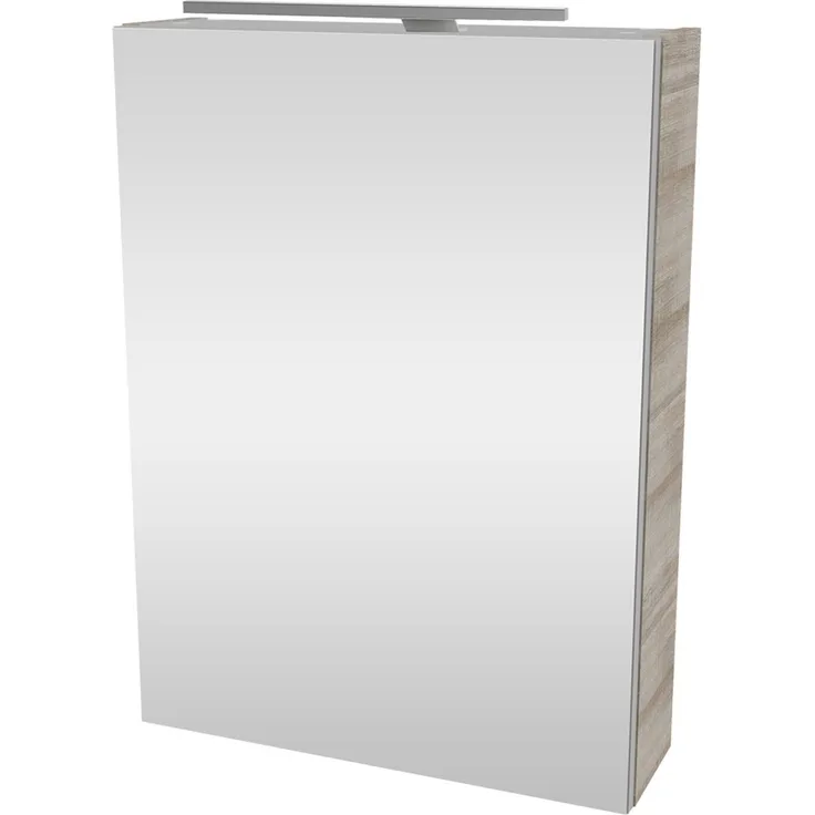 Fackelmann SBC A-VERO Gäste-WC Spiegelschrank 50 cm, Grau hell, rechts
