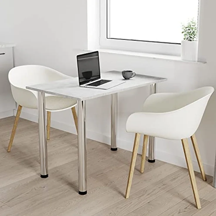 AKKE Esstisch (2mm PVC), Esszimmertisch mit Chrombeinen Küchentisch Bürotisch Kantenumleimung – Bild 2