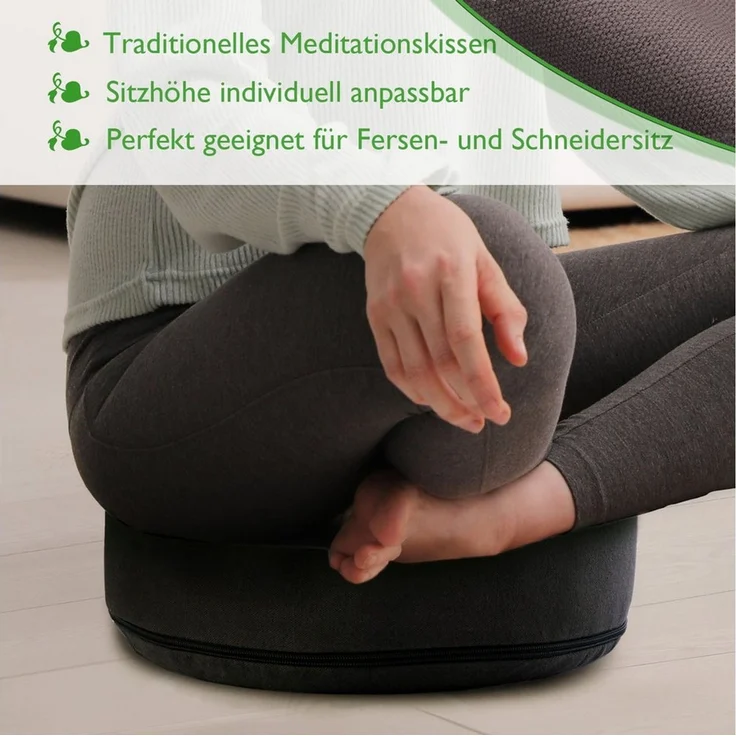Amagohome Yogakissen Yogakissen Meditationskissen Augenkissen Sitzkissen rund ø31xH20cm Bez – Bild 2