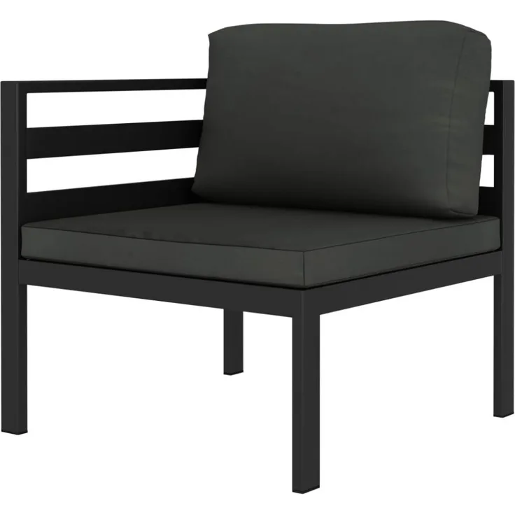 vidaXL Modular-Sofa-Eckteil 1 Stk. mit Kissen Aluminium Anthrazit 49239