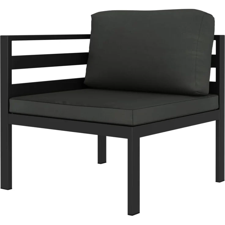 vidaXL Modular-Sofa-Eckteil 1 Stk. mit Kissen Aluminium Anthrazit 49239 – Bild 1