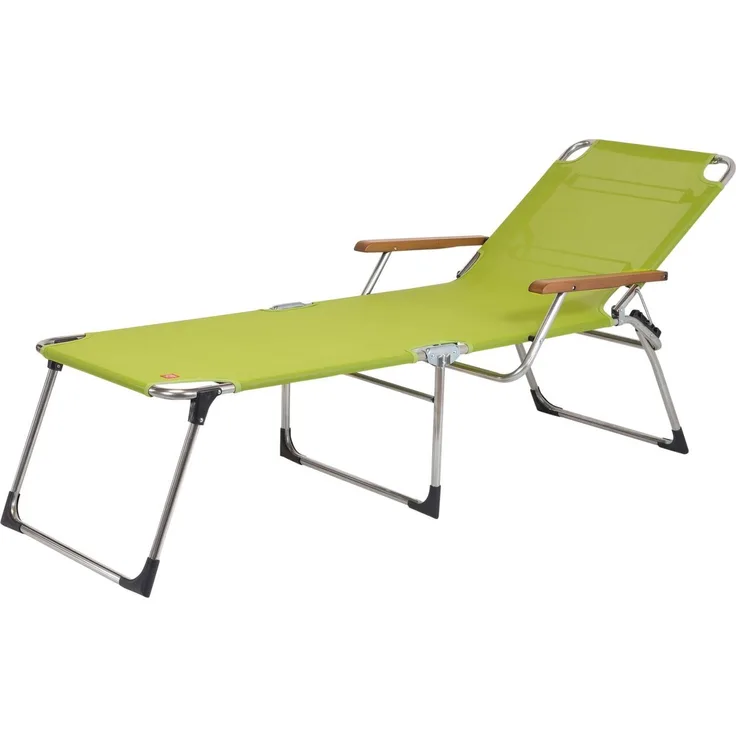 Dreibeinliege Amigo 40+ aus Aluminium mit Armlehne, Pistazie