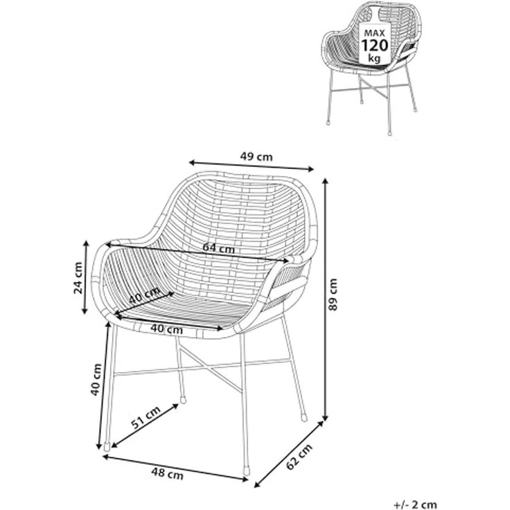 Rattanstuhl braun CANORA – Bild 3