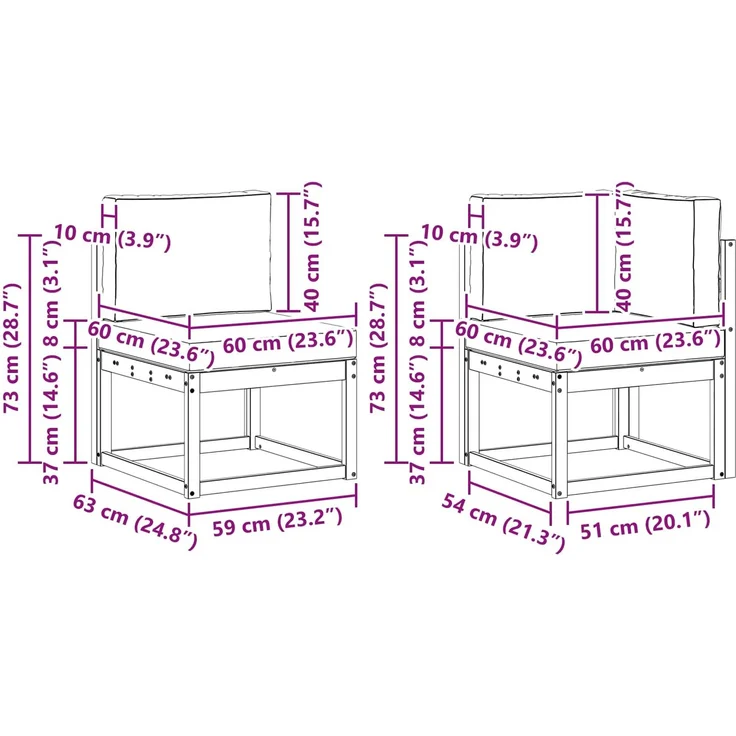 vidaXL Outdoor-Sofagarnitur mit Kissen 4 pcs Natur und Beige 3366311 – Bild 10