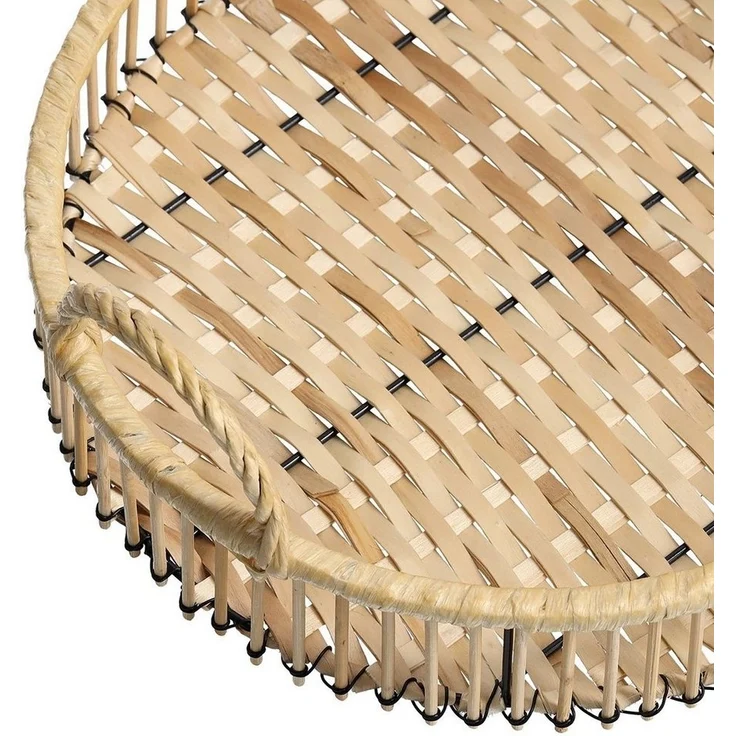 Zeller Present Tablett, Metall, Rattan, (1-tlg), Ø 32 cm – Bild 2