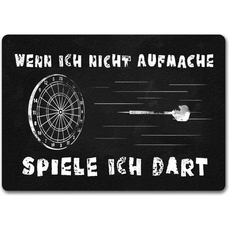 speecheese Fußmatte Wenn ich nicht aufmache spiele Dart Fußmatte in 35x50 cm ohne Rand