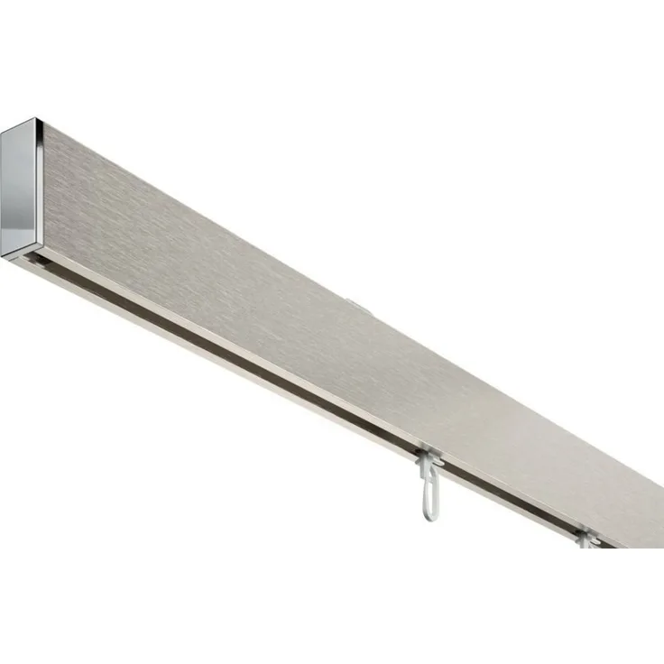 DécoProfi Schienensystem Gardinenstange eckig ABOVE 1-läufig, Deckenträger, verschraubt, Aluminium / Zinkguss, Set komplett