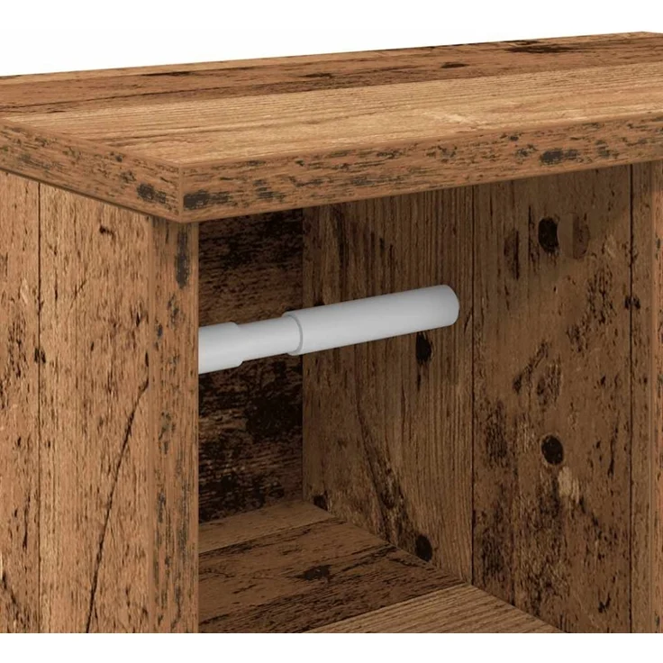 Badezimmerschrank mit Rollenhalter Altholz-Optik 39 x 22 x 90 cm – Bild 7