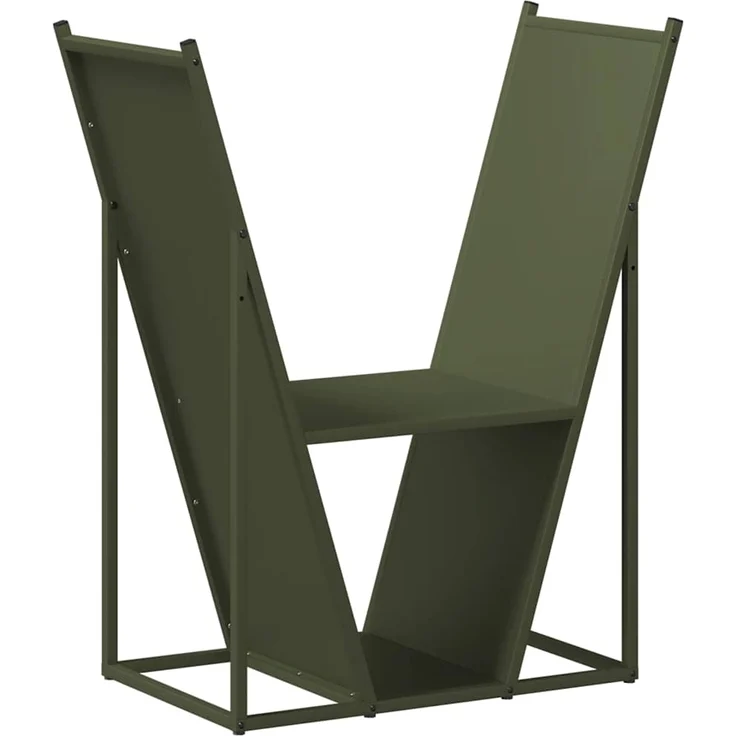 vidaXL Brennholzregal Olivgrün 69,5x35x81 cm Kaltgewalzter Stahl 864180 – Bild 1