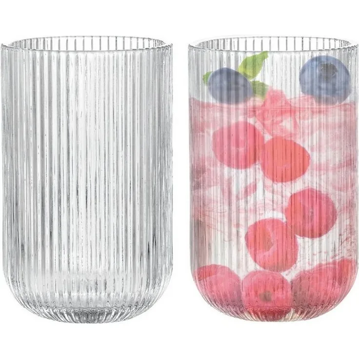 Zoha Gläser-Set Relief Crystal Glas Set - Latte Macchiato Tee Softdrink, 12-tlg, Glas, Hitzebeständig - verschiedene Größen