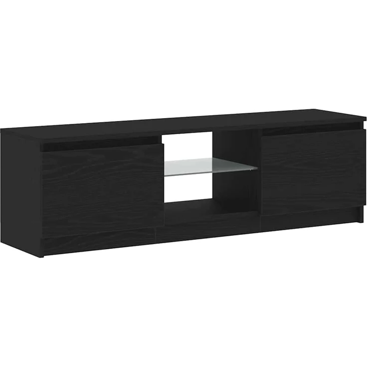 vidaXL TV-Schrank mit LED-Leuchten Schwarz Eichen-Optik 120x30x36 cm 862034 – Bild 2