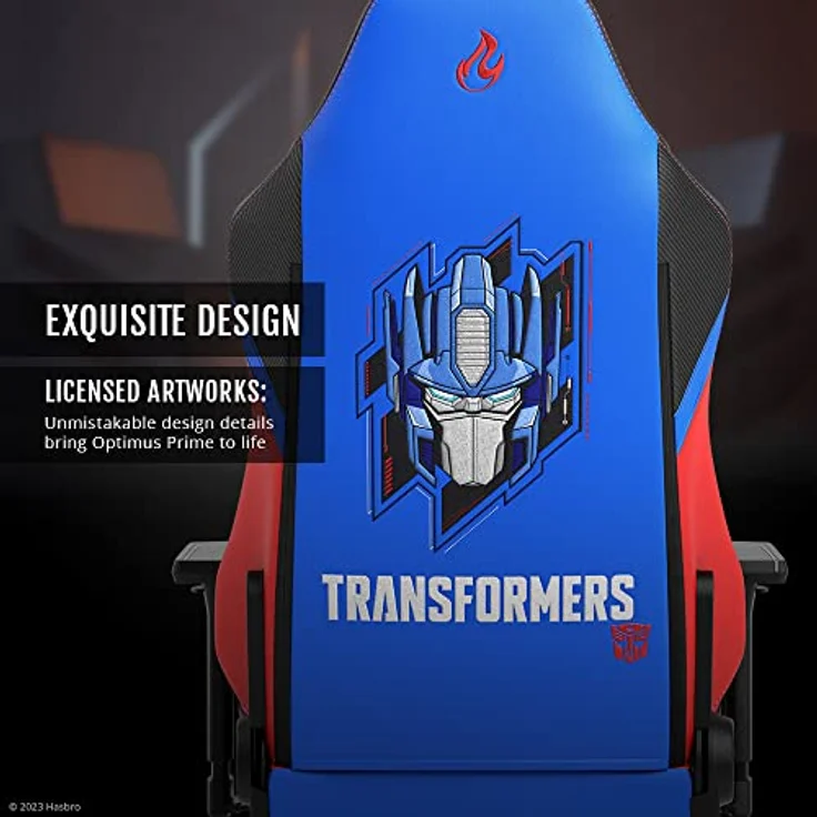Nitro Concepts X1000 Gaming Stuhl - Transformers Optimus Prime Edition, veganer PU-Leder-Bezug, ergonomische Verstellmöglichkeiten, 135 kg Tragfähigkeit – Bild 3