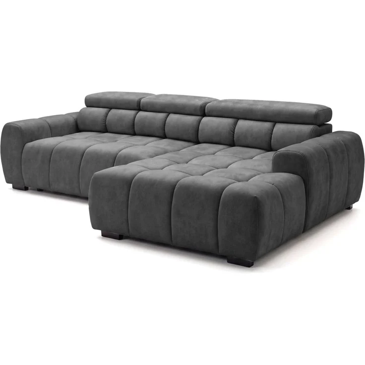 Ecksofa Schlafsofa VELUNIO RELAX in Stoff Salvador Anthrazit Ottomane Rechts – Bild 4