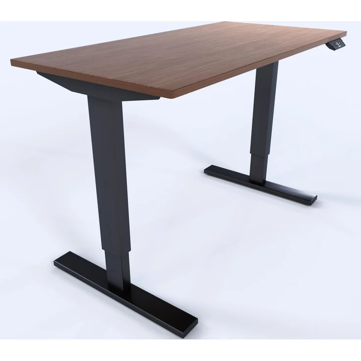 Bisley Home Tisch, Metall, Gestell 333 schwarz Platte 008 Lincoln walnuss, Medium – Bild 1