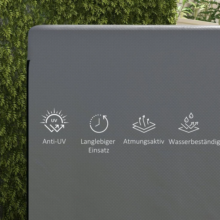 Outsunny Gartenmöbel-Schutzhülle mit Reißverschluss (Hollywoodschaukel Abdeckung, 1-St, Abdeckplane), für Gartenmöbel, Hängesessel, 215 x 155 x 150 cm Dunkelgrau – Bild 3