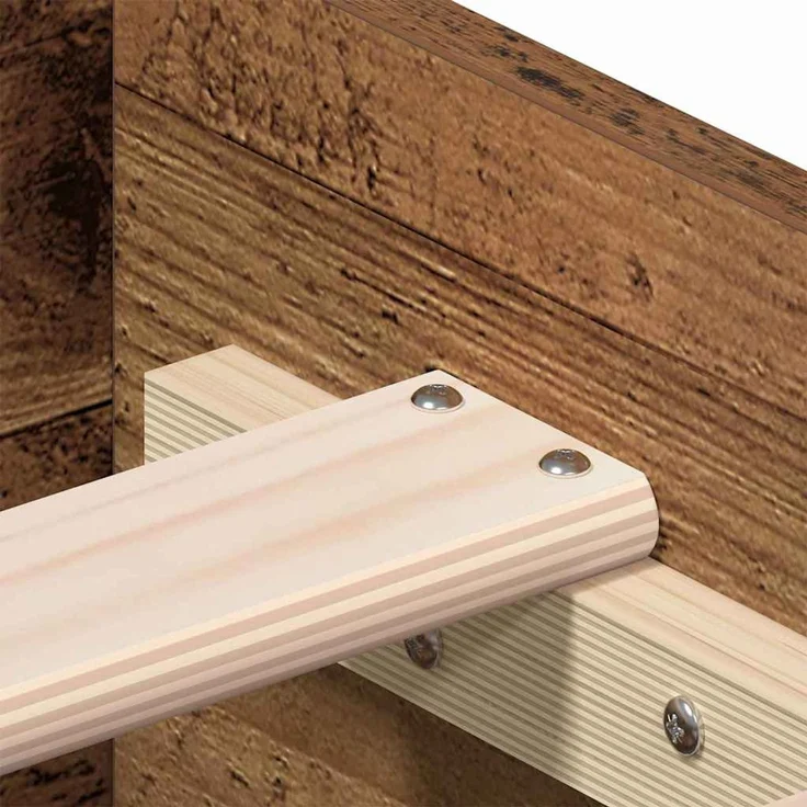 vidaXL Bettrahmen mit Schubladen Altholz 135 x 190 cm Holzwerkstoff 3333975 – Bild 8