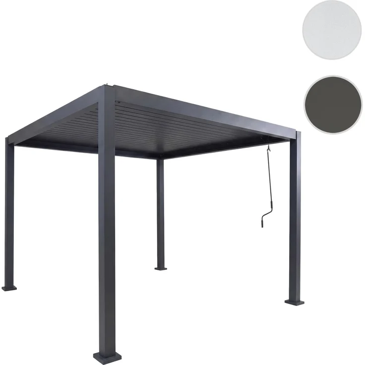 Pergola HWC-P65, Terrassenüberdachung Gartenpavillon Lamellen-Pavillon, 10cm-Aluminium-Gestell 3x3m ~ anthrazit – Bild 10