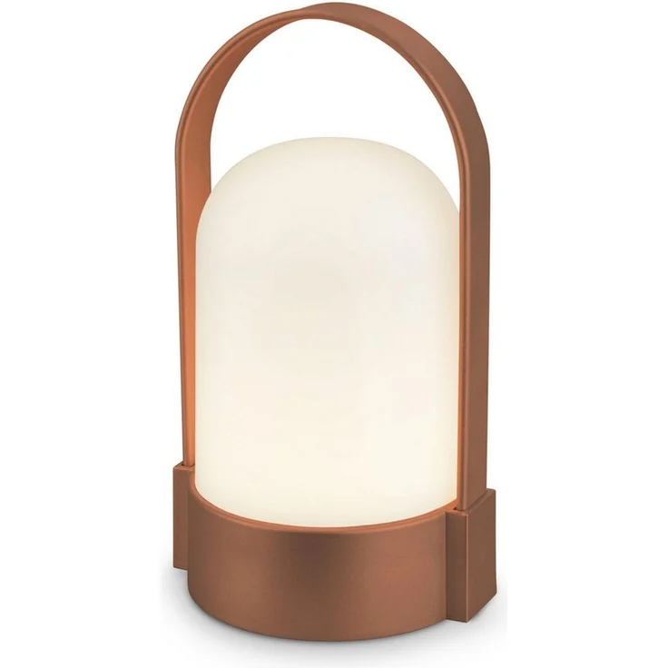 BRILONER - LED Tischlampe kabellos IP44 mit Touch, dimmbar in Stufen, USB-C, Akku tauschbar, Nachttischlampe, Leselampe, LED Lampe, Campinglampe, Tischleuchte, Akku Lampe, Outdoor, 9 x 8 x 15,5 cm, braun – Bild 5