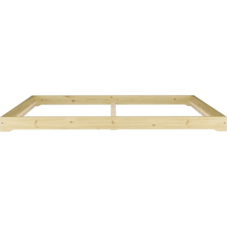 Erst-Holz Futonbett platzsparend extra niedriges Studentenbett 140x200 Fichte Tanne geölt, Rollrost inkl. – Bild 3