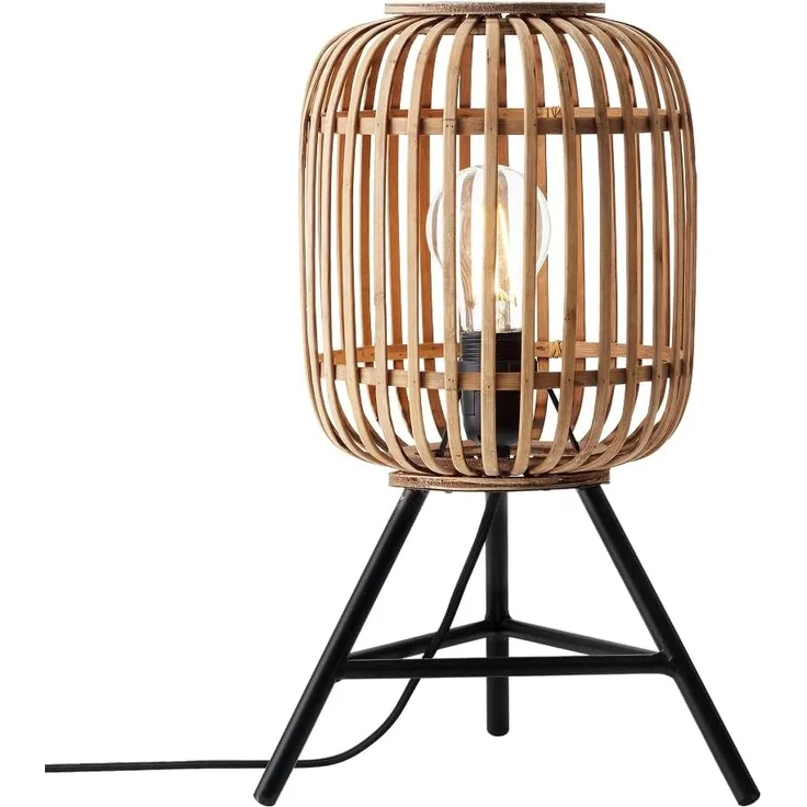 Brilliant Leuchten No. 93775-20 LED Tischleuchte Woodrow E27 hellbraun
