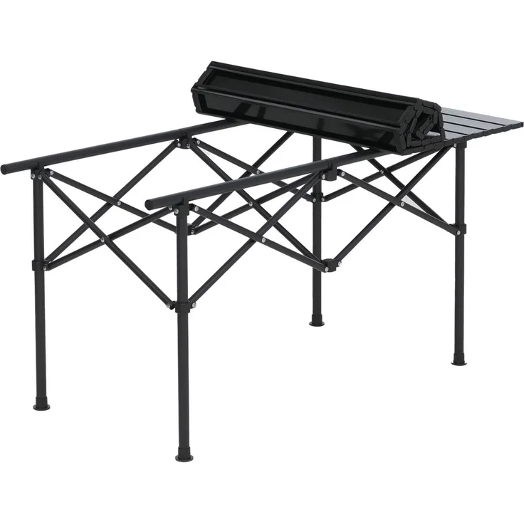 Campingset HWC-Q39, Tisch 4x Stuhl Klappstuhl Anglerstuhl faltbar, Metall Stoff ~ schwarz – Bild 8